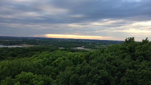 Climb to the top of the Powder Hill observation tower overlook the town.