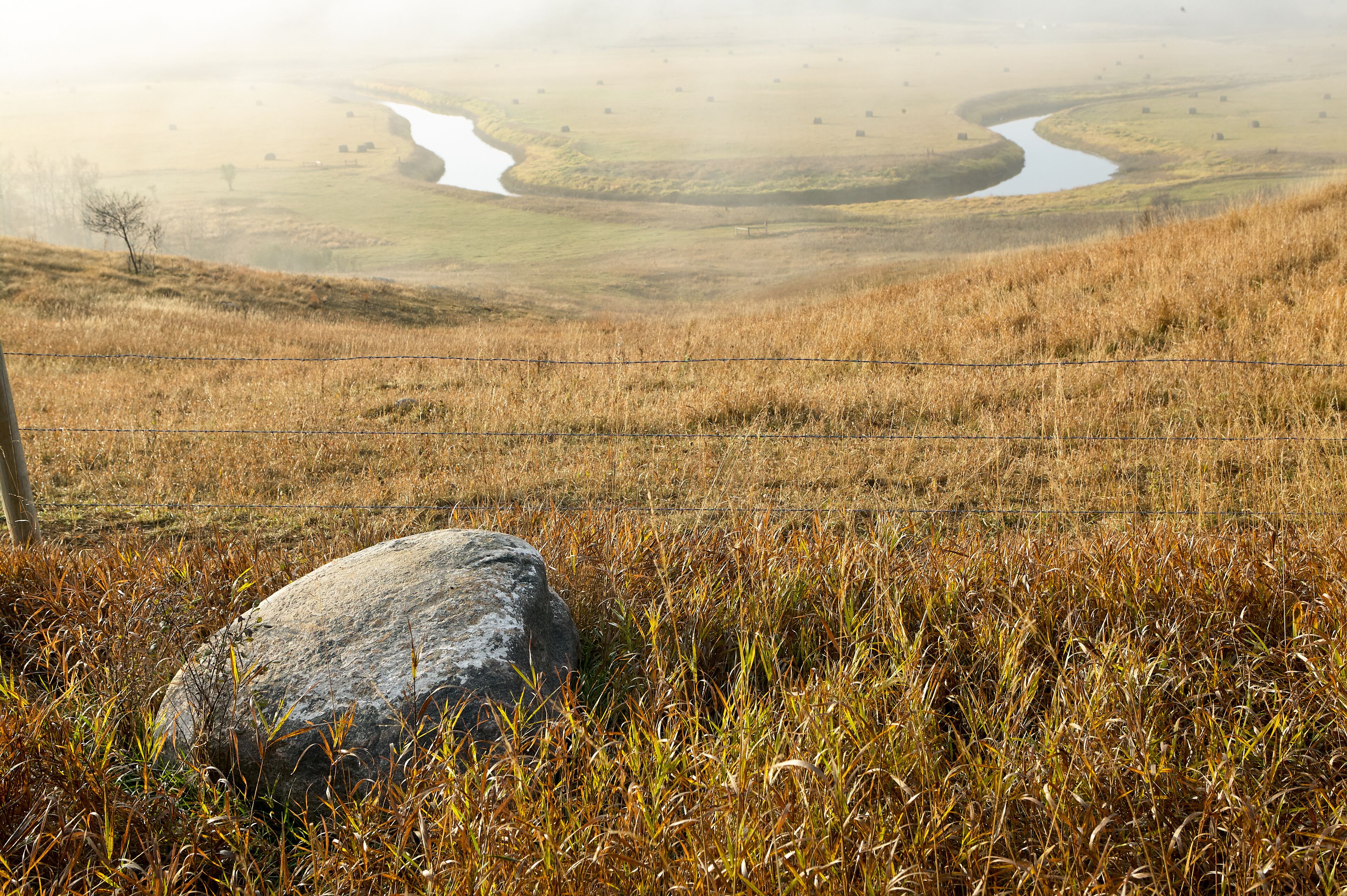 Scenic misty view of the Sheyenne River