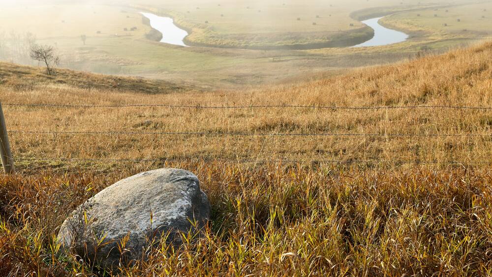 Scenic misty view of the Sheyenne River