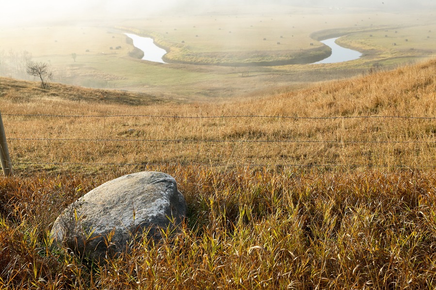 Scenic misty view of the Sheyenne River