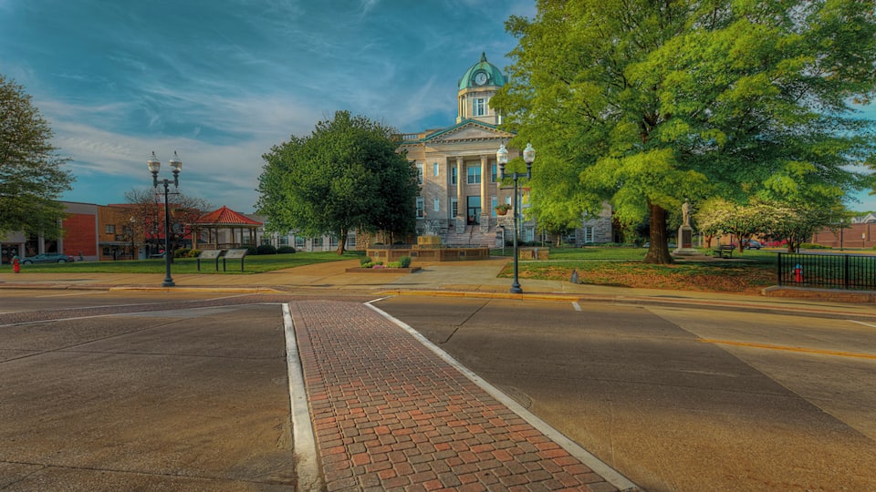 Crosswalk leading to the Cape County Courthouse in Jackson Missouri