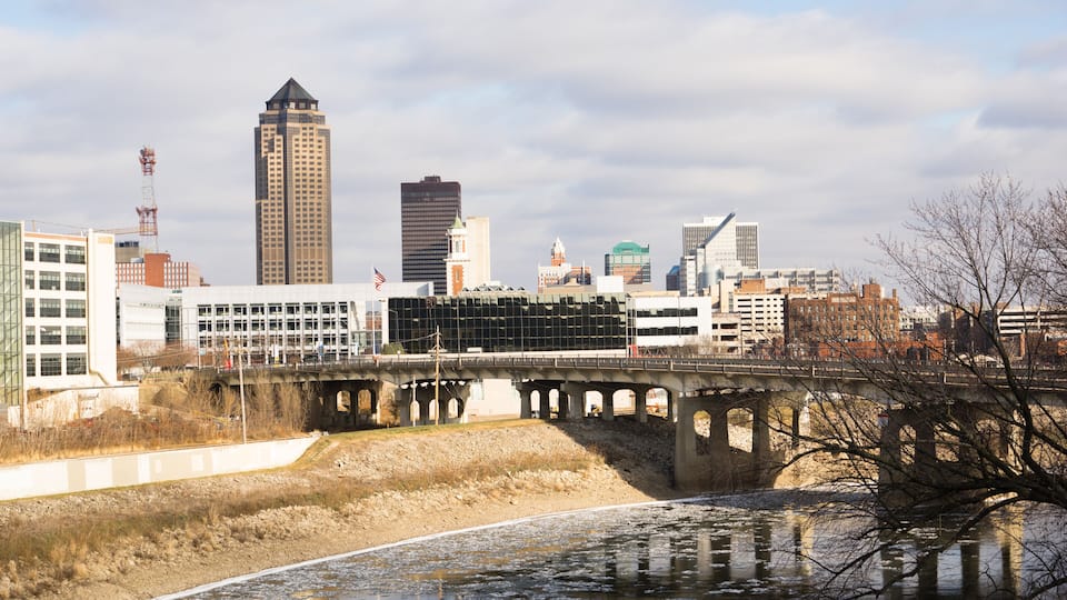 Downtown Des Moines Iowa Midwest Big City