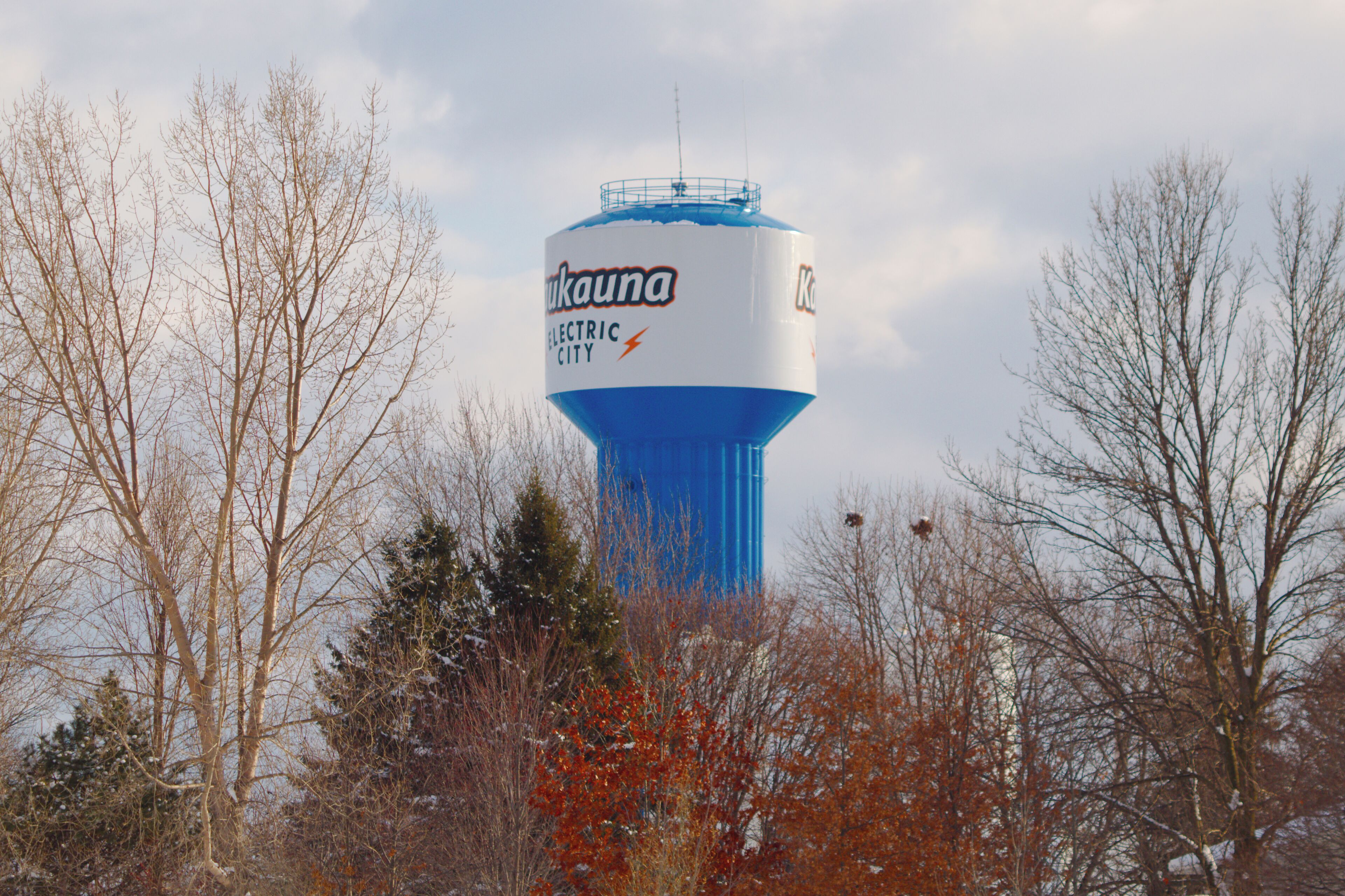 Water tower through the trees.  Used the 70-300mm on a Canon T6.