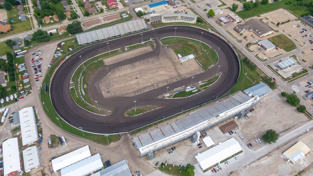 July 19, 2020 - Knoxville, Iowa, USA: Knoxville Raceway is a semi-banked 1/2 mile dirt oval raceway (zook clay) located at the Marion County Fairgrounds in Knoxville, Iowadefault