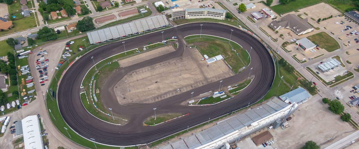 July 19, 2020 - Knoxville, Iowa, USA: Knoxville Raceway is a semi-banked 1/2 mile dirt oval raceway (zook clay) located at the Marion County Fairgrounds in Knoxville, Iowadefault