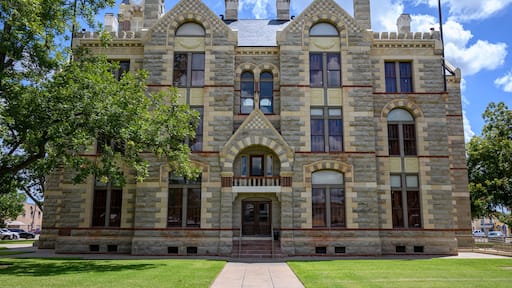 Town Square and Historic Fayette County Courthouse built in 1890. La Grange City in Fayette County in Southeastern Texas, United States