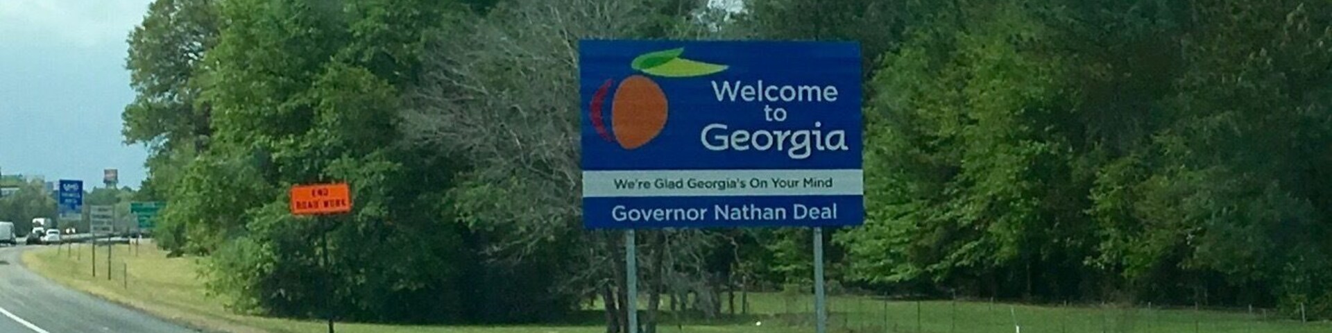 Welcome to Georgia.
Travelling on I-10 from Arizona to Florida (April 2016)