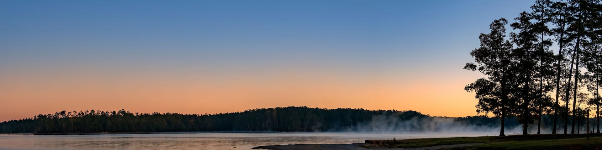 Early Morning Fog on Clarke's Hill Lake at Mistletoe State Park, Georgia