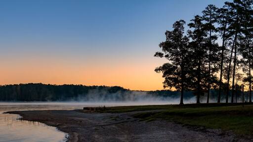 Early Morning Fog on Clarke's Hill Lake at Mistletoe State Park, Georgia