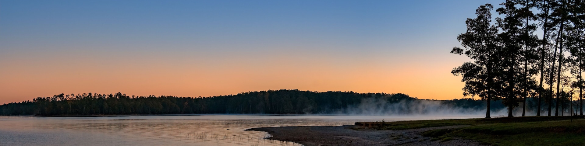 Early Morning Fog on Clarke's Hill Lake at Mistletoe State Park, Georgia