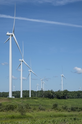 Wind turbine in Northern New York; Lowville, New York, United States of America