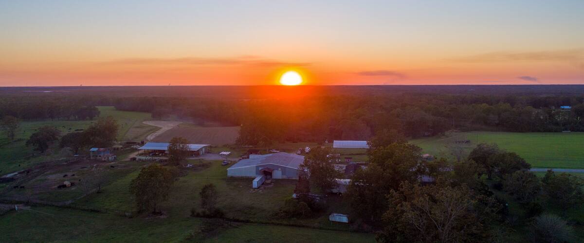 sunset over lucedale, mississippi
