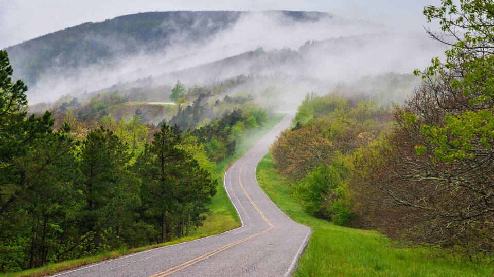 Winding Road at Talimena Scenic Drive, National Scenic Byway