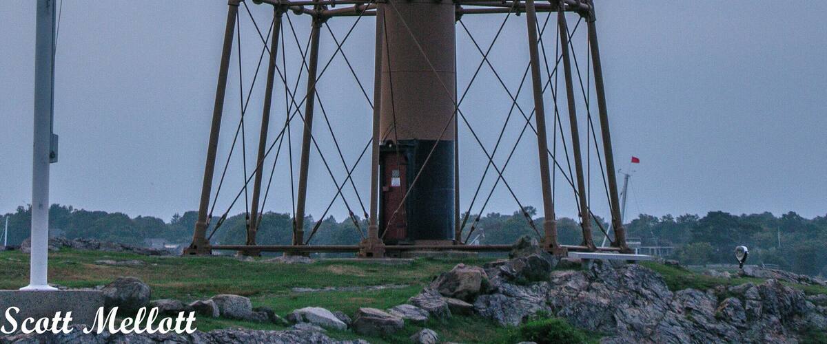 Very unique lighthouse  by New England standards.  Apparently, the original brick-wood lighthouse was torn down in 1895 and this was erected as a replacement in its place.  It's situated in a small park on Marblehead Neck called Chandler Hovey Park.  It's worth a visit if you are touring around the north shore of Boston.