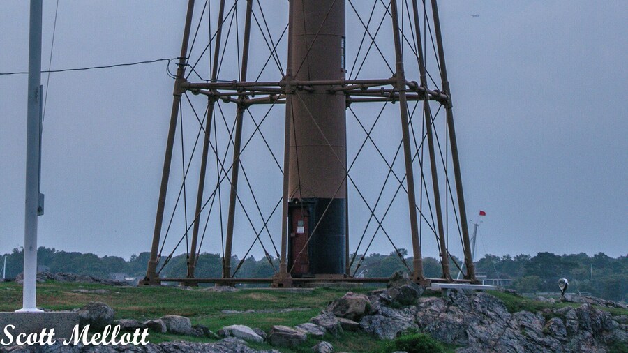 Very unique lighthouse by New England standards. Apparently, the original brick-wood lighthouse was torn down in 1895 and this was erected as a replacement in its place. It's situated in a small park on Marblehead Neck called Chandler Hovey Park. It's worth a visit if you are touring around the north shore of Boston.