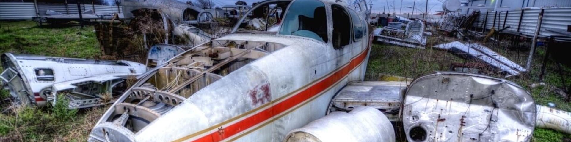 Aircraft junkyard at the Mexia-Limestone County airport in Texas. I stumbled upon this place while driving back into Texas from Oklahoma.
There is a company here that salvages old and new aircraft. They have a decent sized junk yard that you can wander around, full of oldish planes that have been scrapped or being used to restore others of the same type. There was an old boy hanging around while we were there who allowed us to walk around. He also was very friendly and talked to us about the company and his three tours of Vietnam.
A small gem of a discovery for aviation buffs and HDR photo freaks alike!