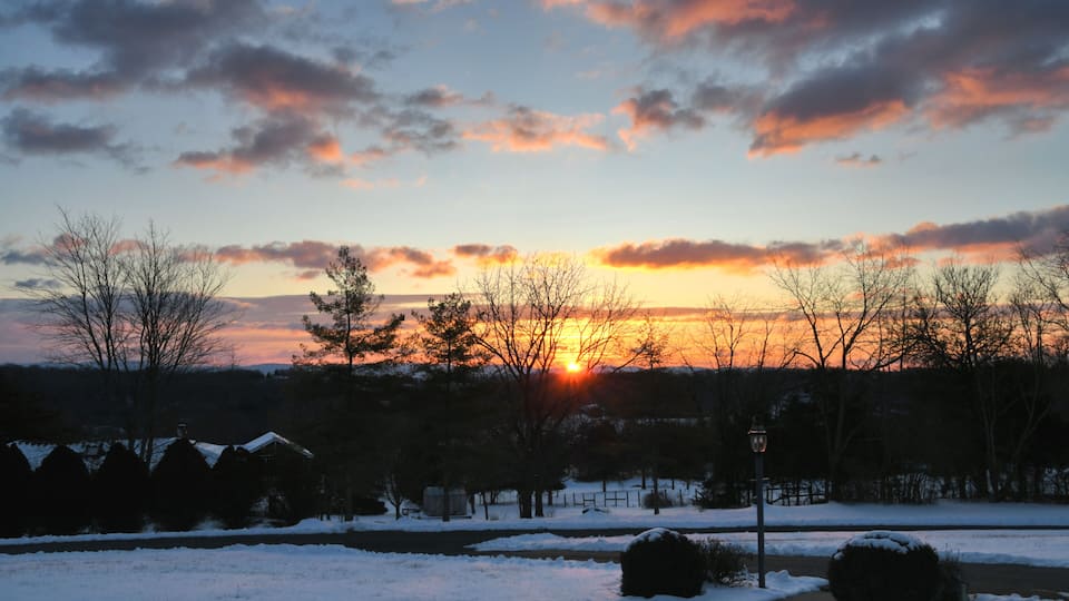 Winter sunrise over the Blue Ridge Mountains of Virginia in the Shenandoah Valley