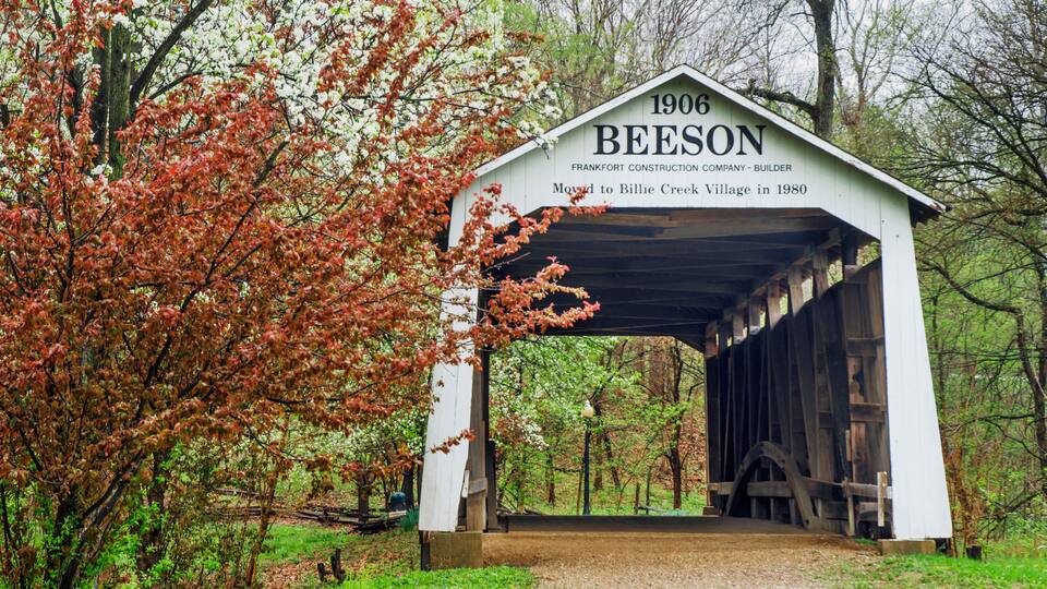 610-22 Beeson Covered Bridge in Spring