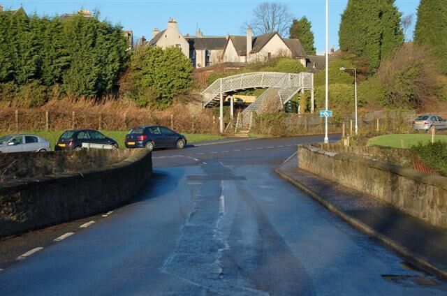 Two Bridges The road bridge crosses The Keithing Burn at Preston Crescent and the footbridge spans the now unused railway line to Rosyth Dockyard.