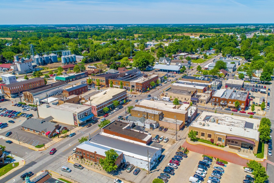 Small Town Indiana Aerial View - Nappanee, Indiana