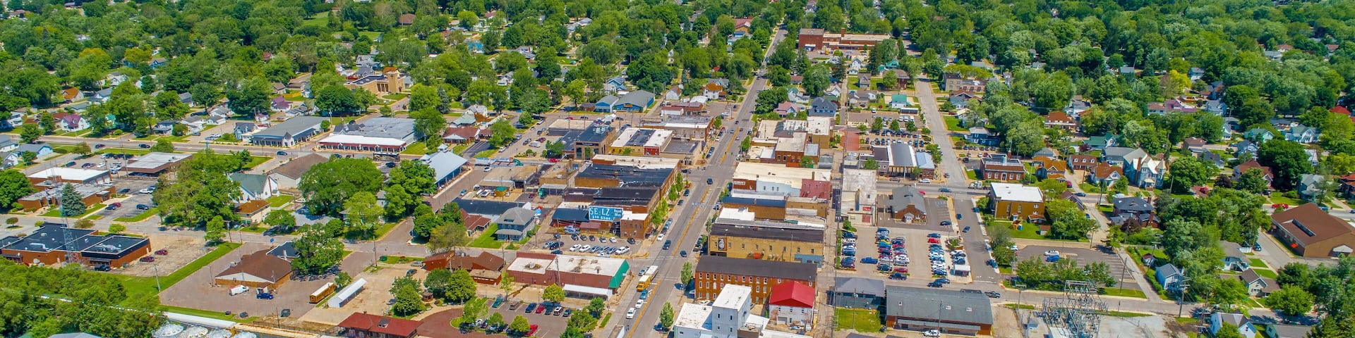 Small Town Indiana Aerial View - Nappanee, Indiana