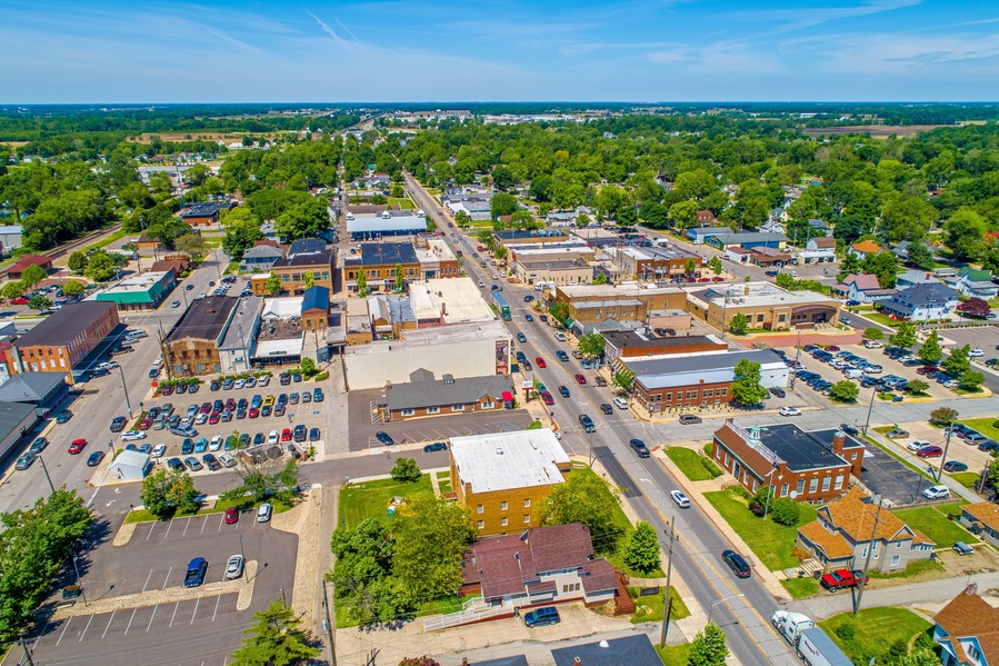 Small Town Indiana Aerial View - Nappanee, Indiana