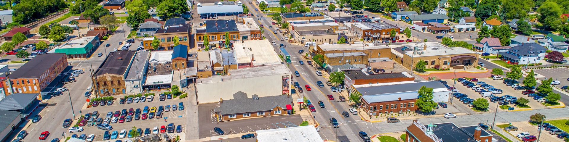 Small Town Indiana Aerial View - Nappanee, Indiana