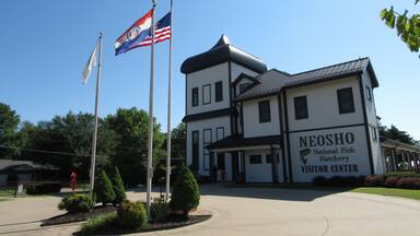 We stopped here hoping to see more fish but we didn't. Instead, we saw a couple of dogs that had jumped into one of the ponds. They kept barking and I noticed they wanted to get out but couldn't. After waving a couple of the employees down, we were able to help the dogs out. One was super grateful and wanted to jump on me but I ran because I didn't want to get wet. The other dog wasn't too happy with us but we got to see them both run away together.
Who else can say they got to save two cute dogs at a hatchery? :)