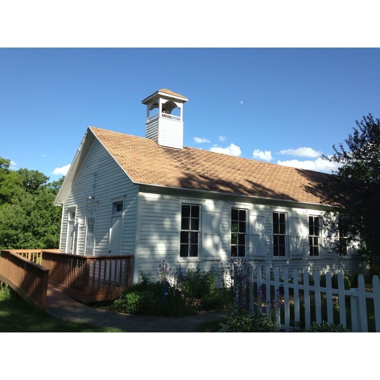 Old Westport schoolhouse on the Iowa Great Lakes biking trail.