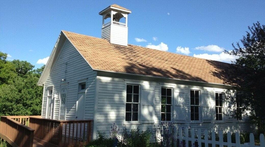 Old Westport schoolhouse on the Iowa Great Lakes biking trail.