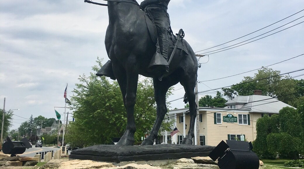 Theodore Roosevelt Equestrian Statue. Recent addition to the town, 21st century.