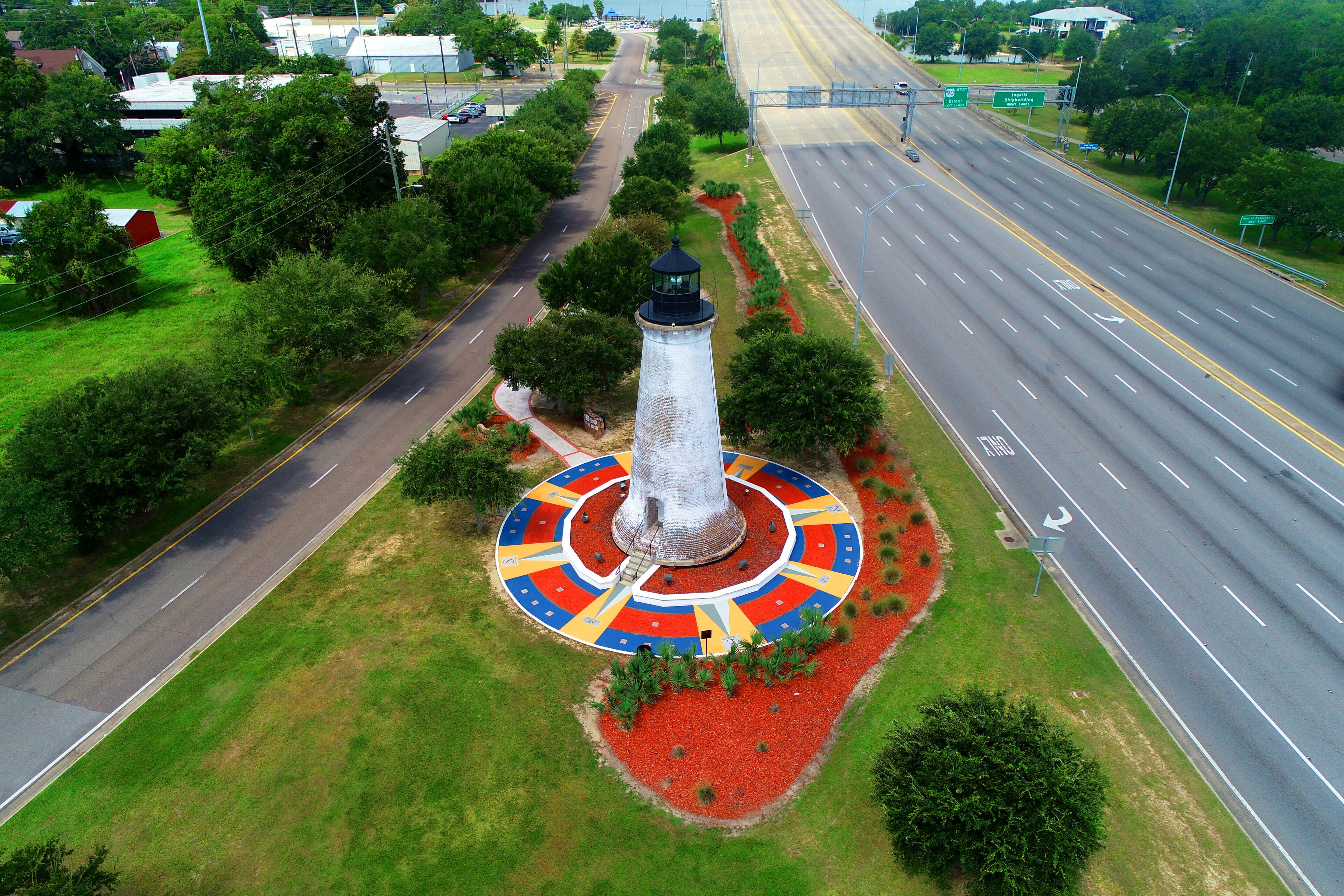 Round Island Lighthouse in Pascagoula Mississippi moved from original location in 2010 for restoration 09.15.2025