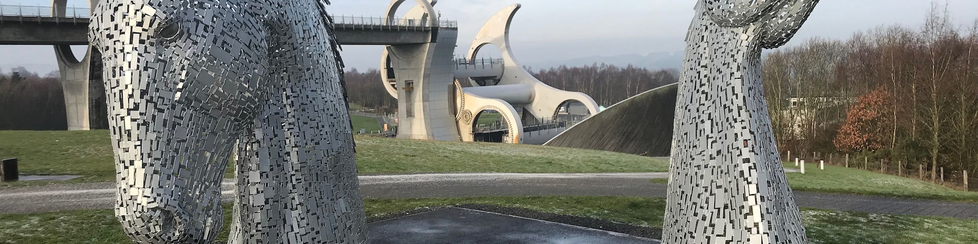Mini model kelpies at falkirk wheel