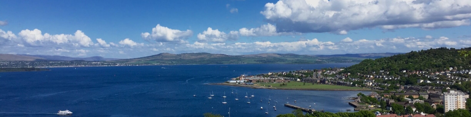 A view of the Firth of Clyde from Tower Hill in Gourock.