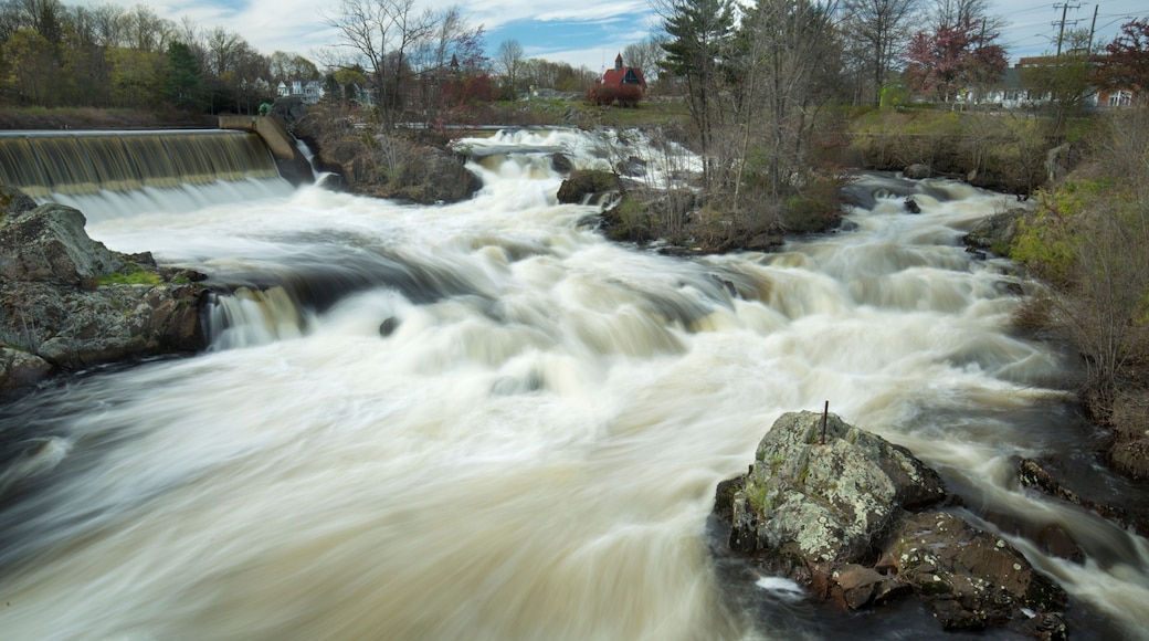 Silky water of Cargill Falls of the Quinebaug River, Connecticut.