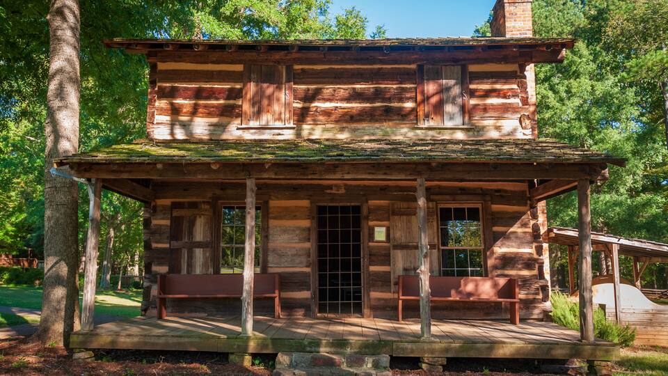 A Cabin at Ninety Six National Historic Site, Old Ninety Six and Star Fort in South Carolina