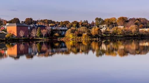 Autumn Colors in CalaIs, Maine USA - photo taken from New Brunswick, Canada side of St Croix river.