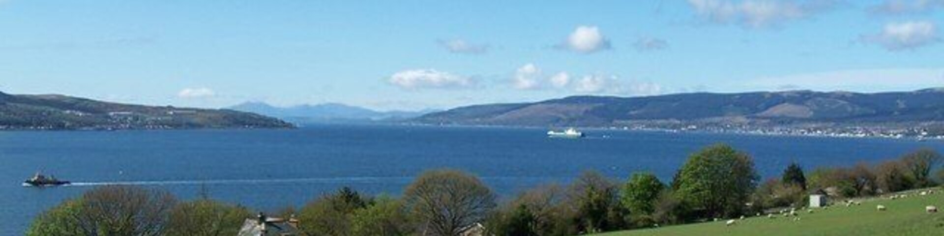 Kilcreggan,View from Barbour Road. Looking down the Clyde. Gourock, Dunoon and Arran in the distance