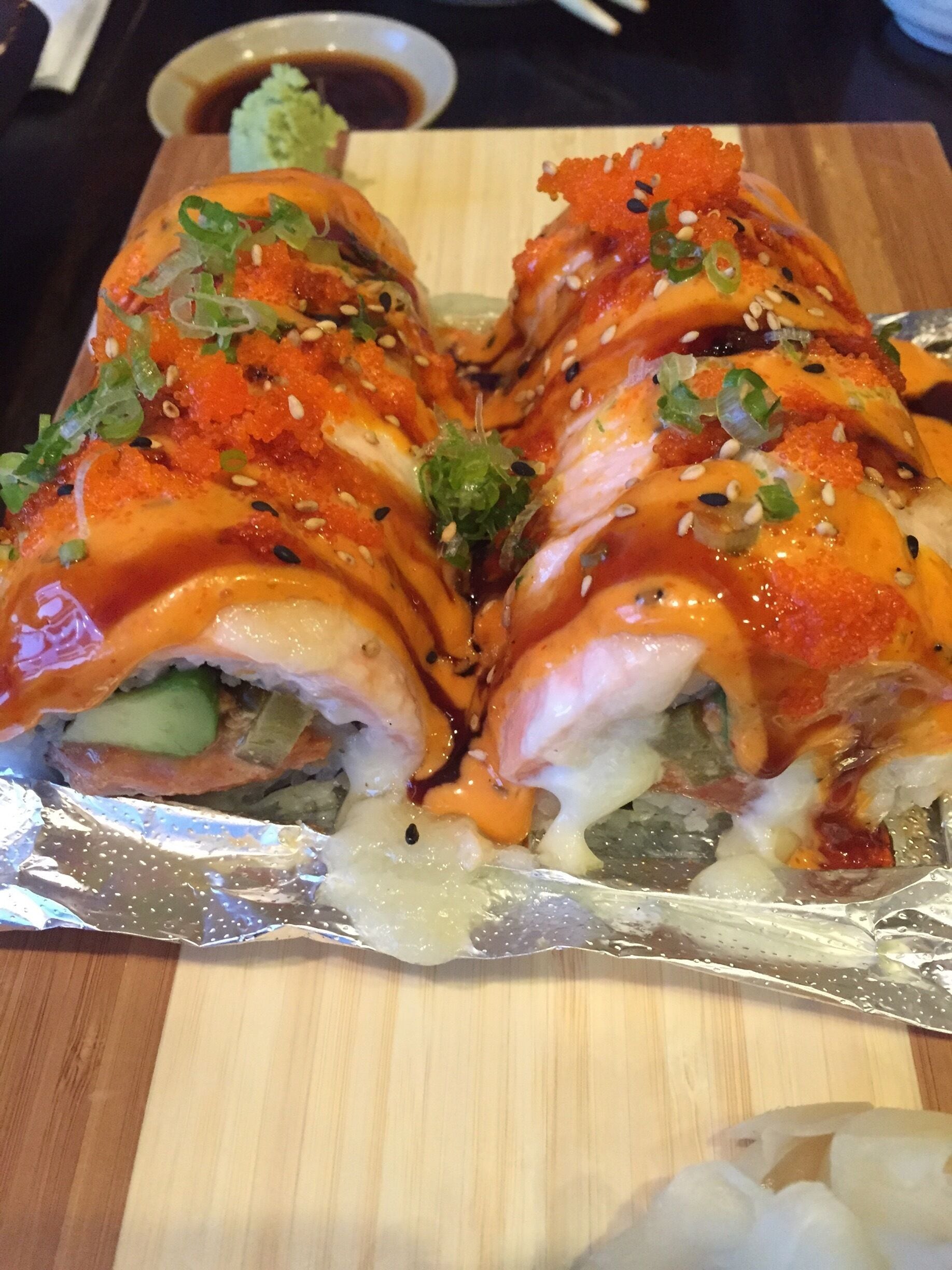 Tiger Roll at the Rock and Roll Japanese restaurant.