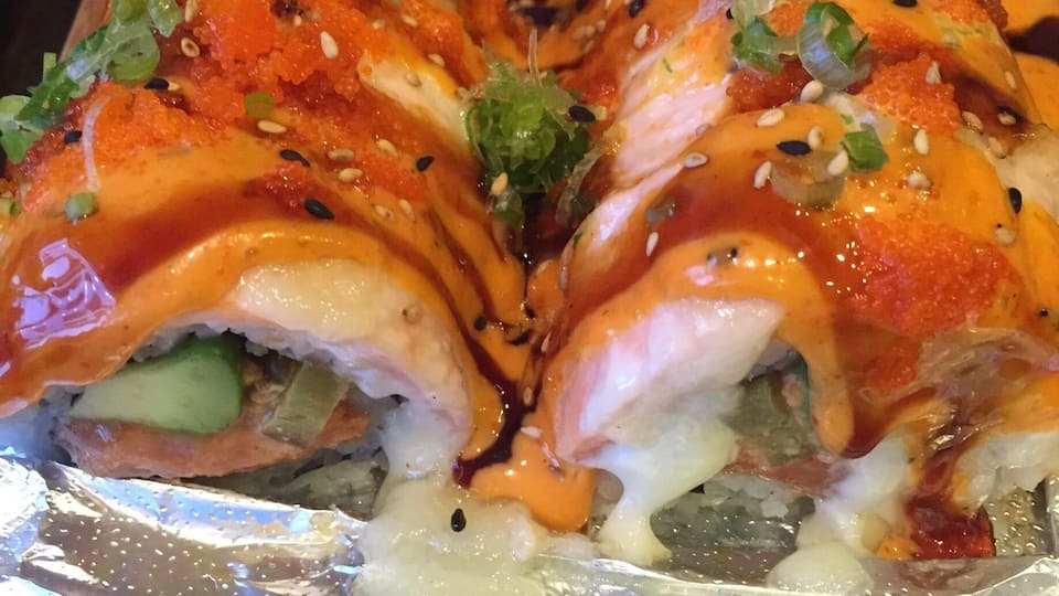 Tiger Roll at the Rock and Roll Japanese restaurant.