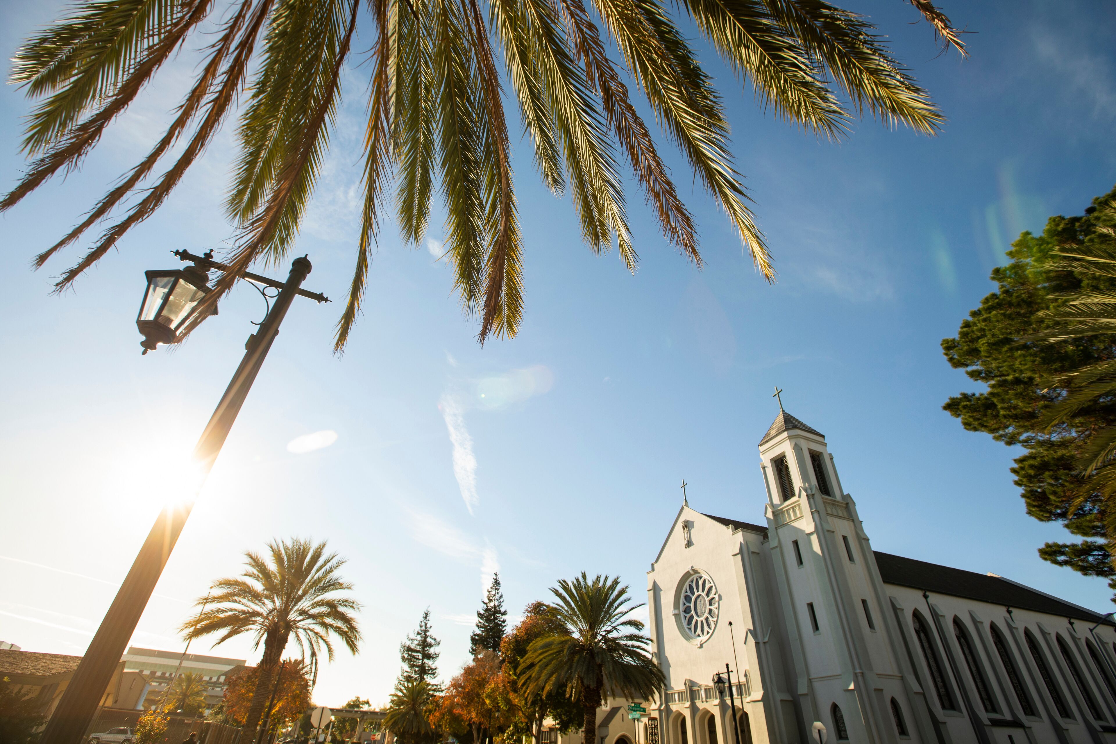 Late afternoon view of historic downtown San Leandro, California, USA.