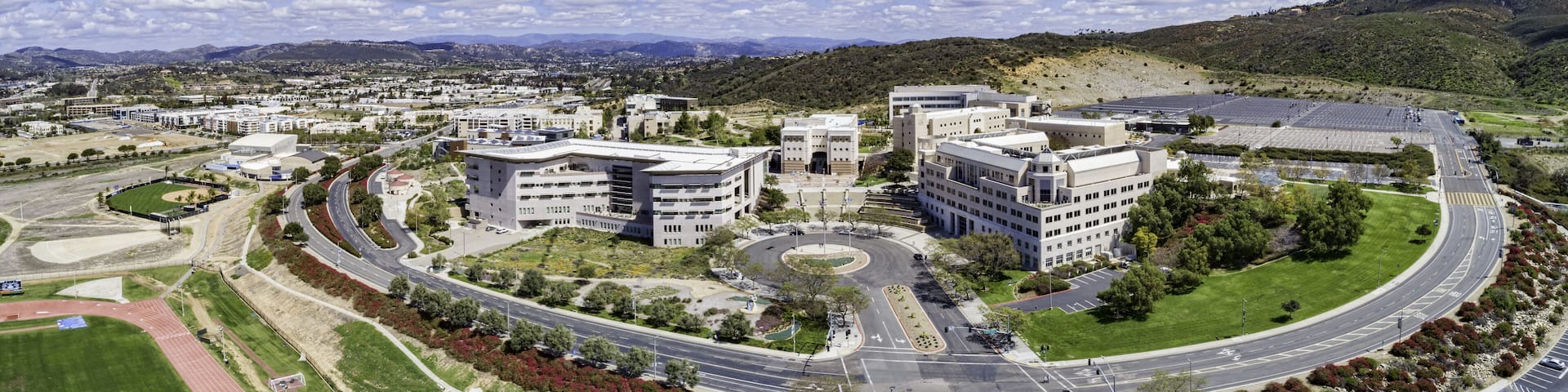 California State San Marcos, California, USA. This is a 4 image aerial panoramic.