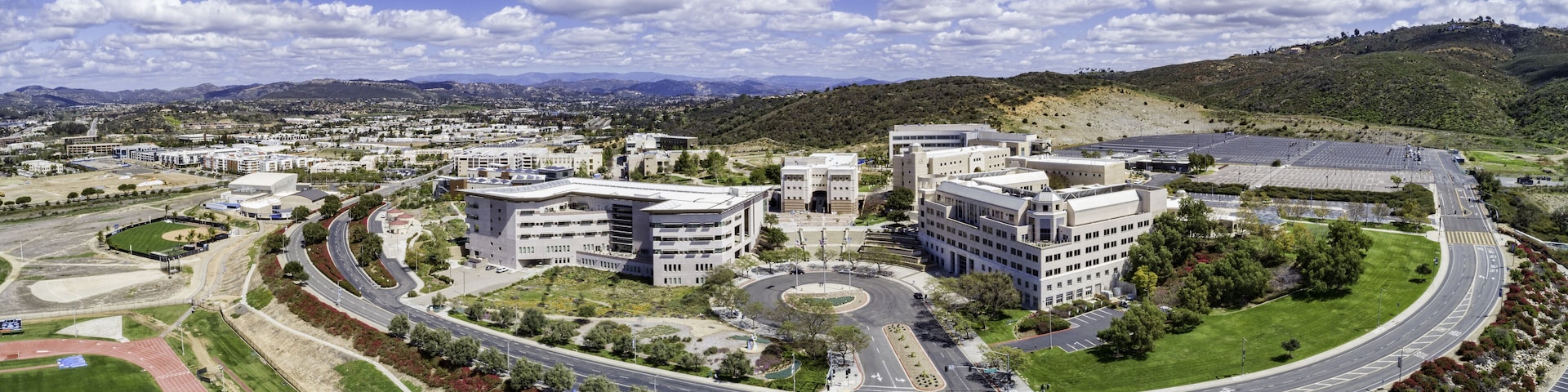 California State San Marcos, California, USA. This is a 4 image aerial panoramic.