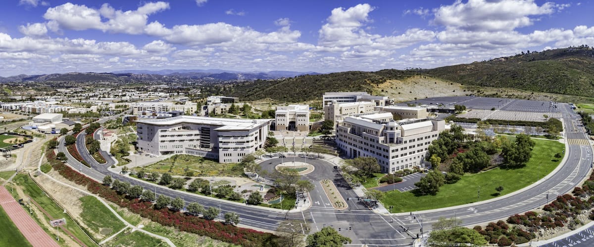 California State San Marcos, California, USA. This is a 4 image aerial panoramic.
