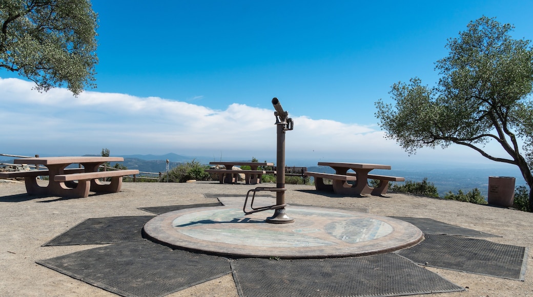 Telescope on the summit of the Double Peak Park in San Marcos. 200 acre park featuring a play area and hiking trails that lead to a summit.