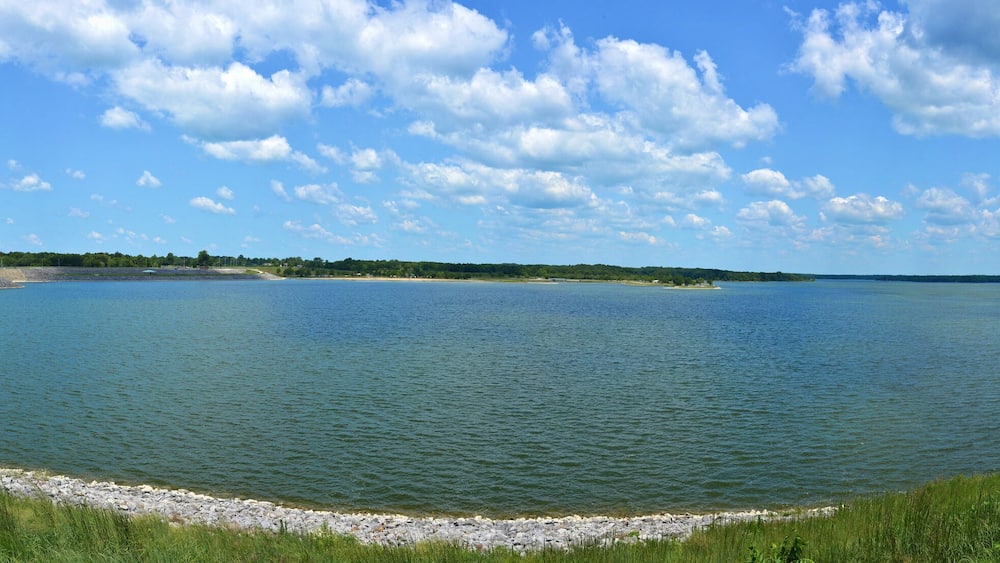 Lake Shelbyville, Illinois lake & dam panorama