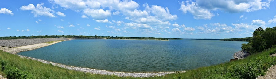 Lake Shelbyville, Illinois lake & dam panorama