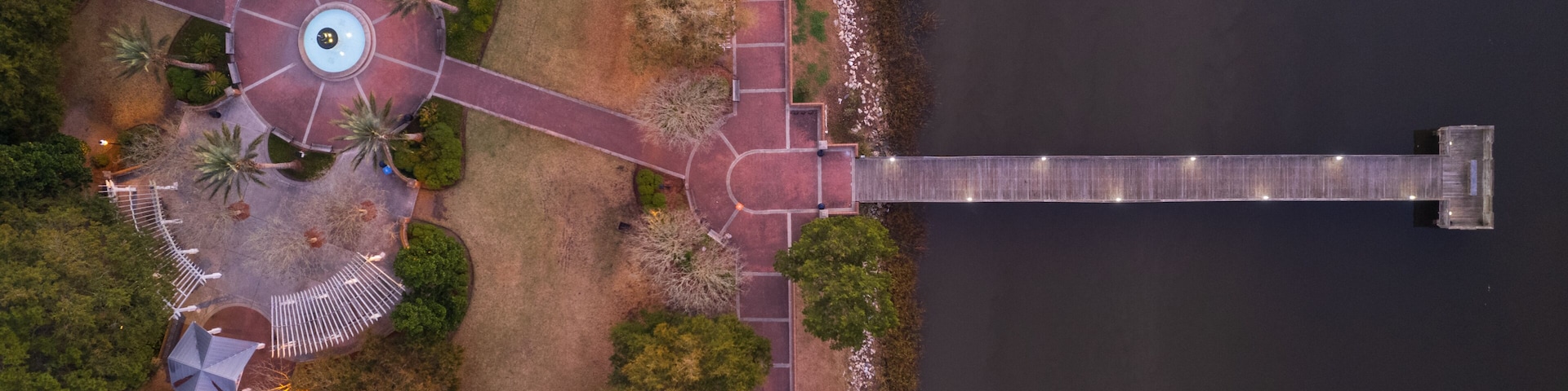 Aerial shot Howard Gilman park in Saint Marys, Georgia