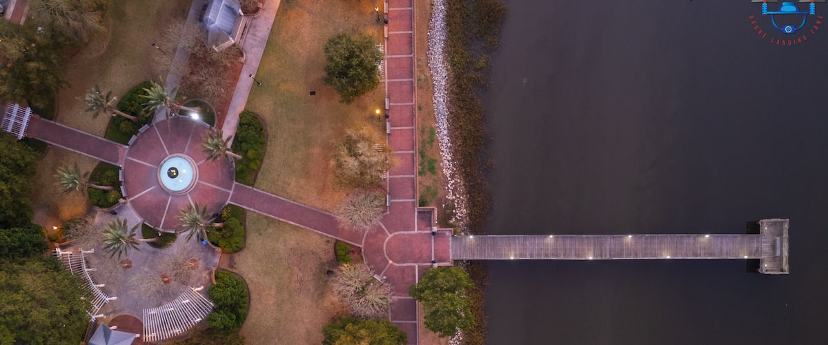 Aerial shot Howard Gilman park in Saint Marys, Georgia