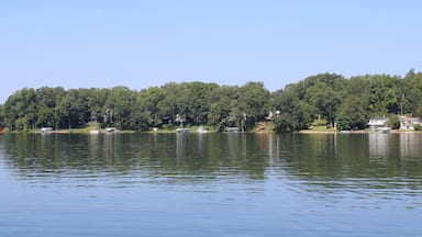 Long Lake in Three Rivers, Michigan with cottages on the shore